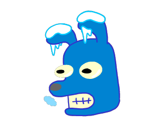 Niebieska głowa psa z zimna